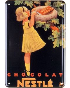 Puag Nestle Chocolat 15 x 10 cm Werbe-Blechschild