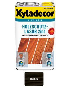 Xyladecor Holzschutz-Lasur 2 in 1 Ebenholz